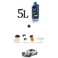 Hoffcar Wartungsset 4 Filter Und 5L ÖL FüR Audi A5 (8T3, 8F7, 8TA) 2.0 TDI 140KW