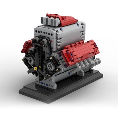 V8 Engine mit Supercharger & removable Cover Set 1054 teile Bauklötze-Set