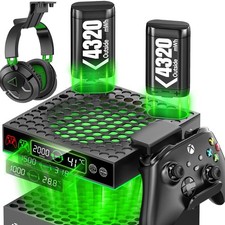 Cooling Fan with 2 Packs 4800mWh Rechargeable Battery for Xbox Series X/S Con...