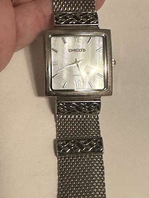Opalescent Chicos Women s Wrist Watch Silver Tone Bracelet Style