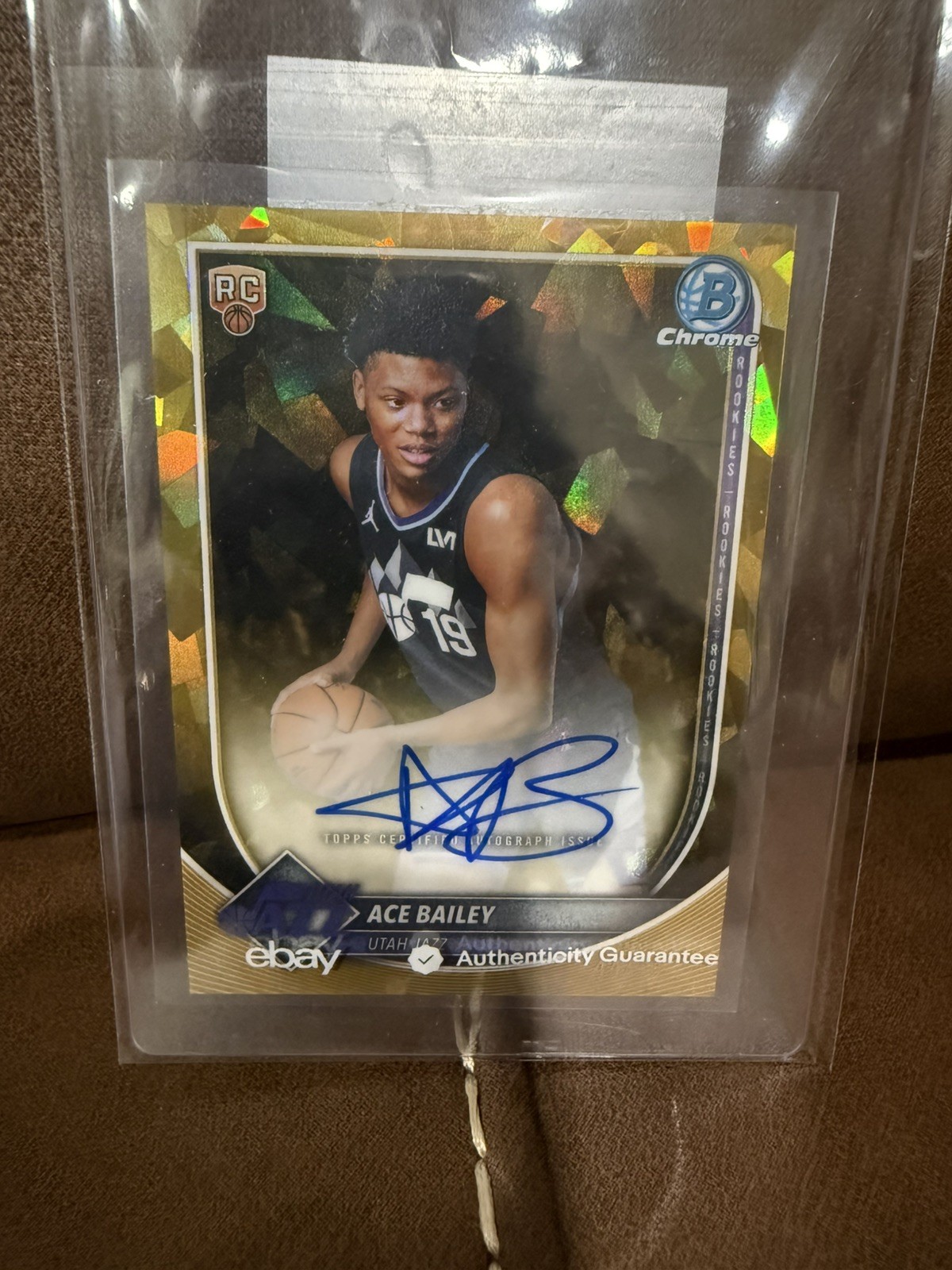 2025 Bowman Sapphire Ace Bailey Chrome Auto RC Gold Refractor Rookie #/50 Jazz