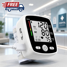 Digital Wrist Blood Pressure Monitor BP Machine Heart Rate Portable Carry Case