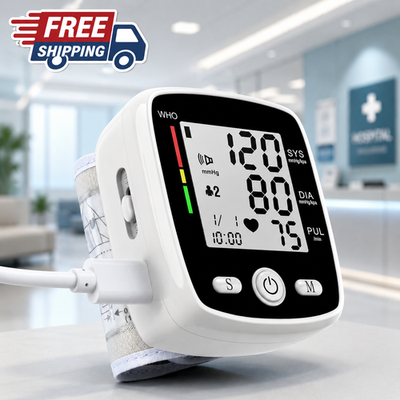 #ad Digital Wrist Blood Pressure Monitor BP Machine Heart Rate Portable Carry Case $25.99