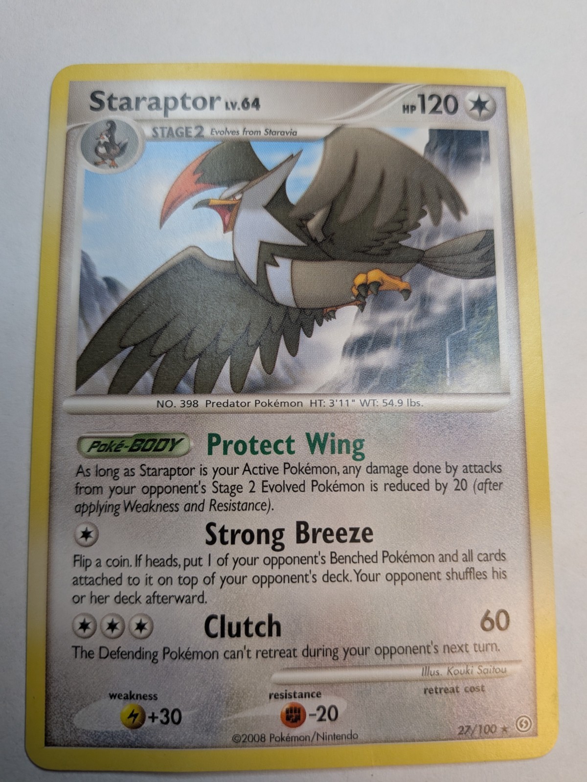 Pokemon TCG Staraptor Stormfront 27/100 Rare Non Holo