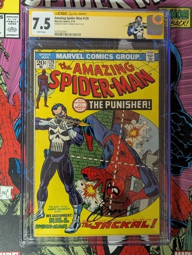 The Amazing Spider-Man 129 Cgc 7.5 Signed Gerry Conway Custom Label 1st Punisher