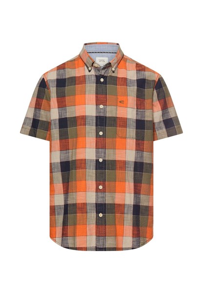 camel active Herren Karohemd Aus Reiner Baumwolle Orange, Menswear-S-image