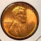 1951-P Lincoln Wheat Cent Penny GEM RD BU From an Original Bank Roll