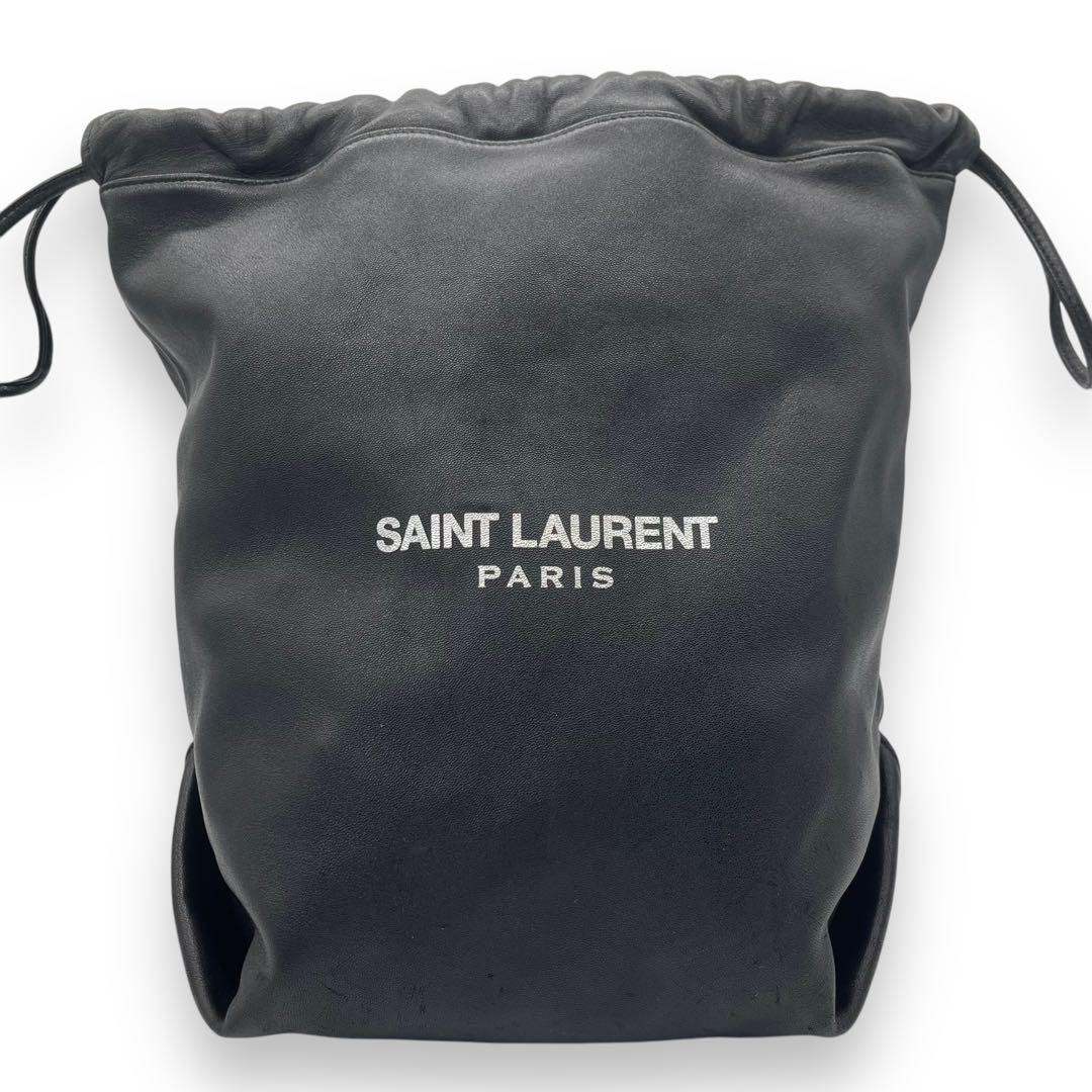 Borsa a secchiello Saint Laurent Teddy nera in pelle catena tracolla unisex ottima