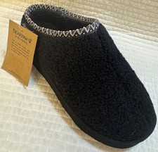 BEARPAW SNUGGLE MARTIS CLOGS INDOOR/OUTDOOR SLIPPER FAUX FUR BLACK Size 10