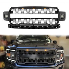 Front Bumper Mesh Grille with Side Lights for 2018-2020 F150 Pickup Replacement