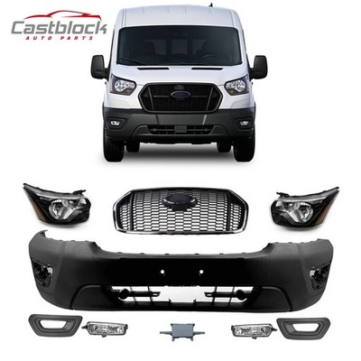 For 2020-2026 Ford Transit Front Bumper Lower Cover Grille & Headlights