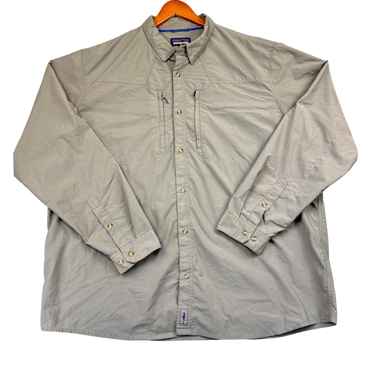 Patagonia Fishing Shirt Mens 2XL Gray Gorpcore Hiking Casual *Read thumbnail 2