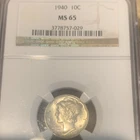 NGC Certified 1940 Mercury Dime MS 65 10C Uncirculated #3778757-029