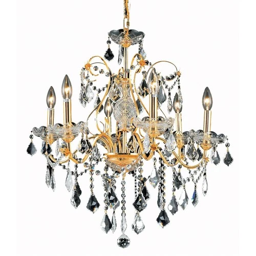 Elegant Lighting St. Francis 24" 6 Light Royal Crystal Chandelier - Picture 2 of 2