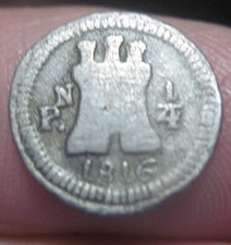 1816 PN ( COLOMBIA) 1/4 REAL -POPAYAN    - WAR of INDEPENDENCE-- RARE-