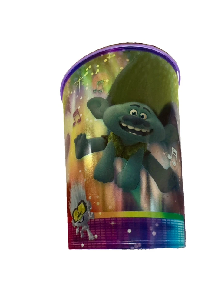 Trolls World Tour Design Metallic Plastic Favor, Taza, 16 OZ Multicolor 6 Piezas Foto 3 de 4