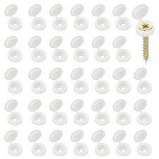 Screw Snap Covers Plastic Hinged Screw Cover Caps 4 mm  200 Pack  White