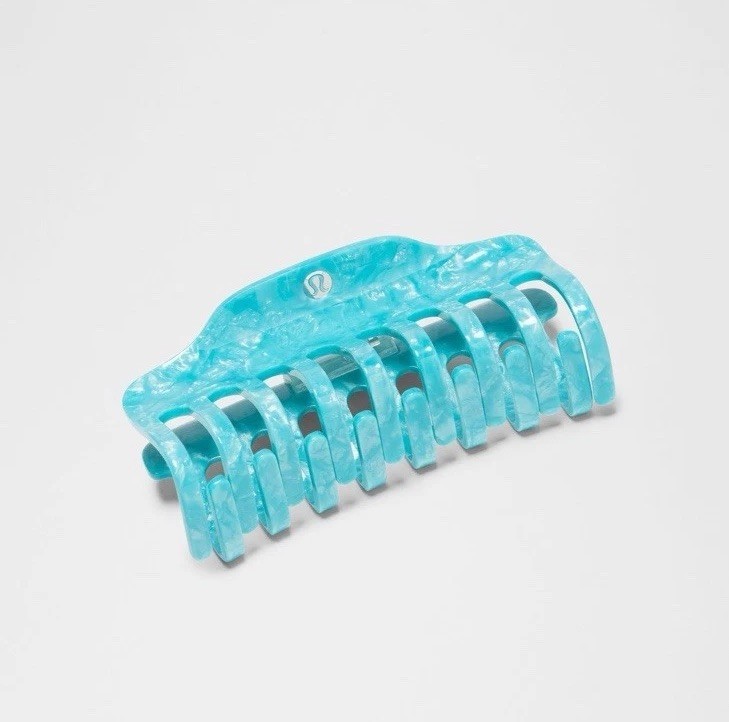 Lululemon Teal Marble Hair Claw Clip Jumbo NWOT Lululemon Extra Large Claw Hair Clip - Storm Teal / Silver  main image 2