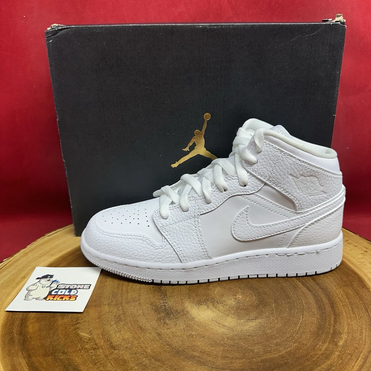 Jordan 1 Mid GS Triple White for Sale | Authenticity Guaranteed | eBay