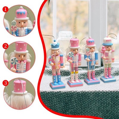 4x Weihnachten Nussknacker Deko hängend Anhänger Feier mit Schlüsselband