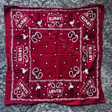 Vintage Levi  s Paisley Cowboy Bandana Made In USA, Wash Fast Red  20  x 20  