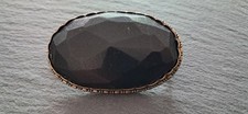 Antike Trauerbrosche um 1900 – schwarzen Stein (Jet oder Trauerglas) -Jugendstil