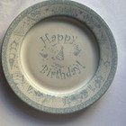 Rare Happy Birthday Plate, Lyn Medford Collectible Blue