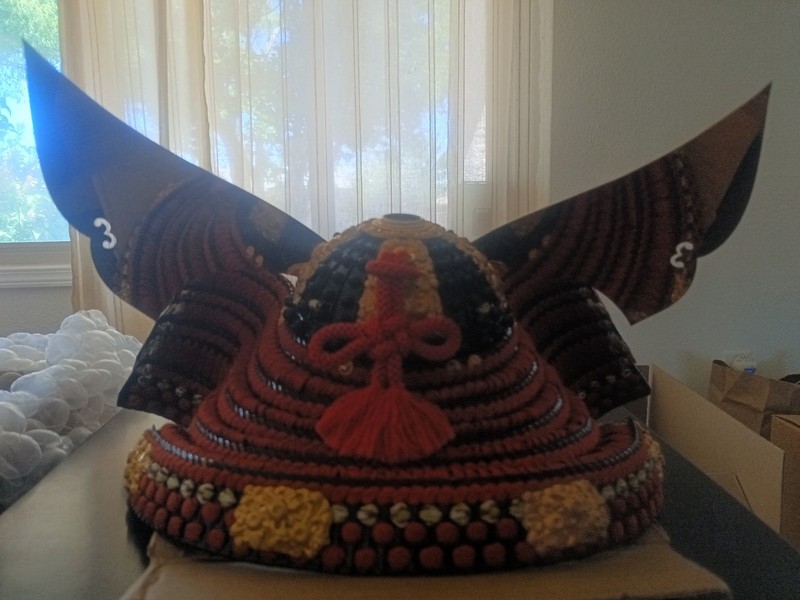 Vintage Traditional Kabuto for Decorative Display (Boy's) Japanese Helmet in Box