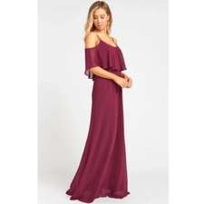 Show Me Your MuMu Caitlin Ruffle Maxi Dress Womens Size Small