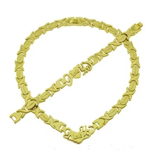 Women's Hugs Kisses I Love You  Leaf XOXO Necklace Bracelet Set Stainless Steel