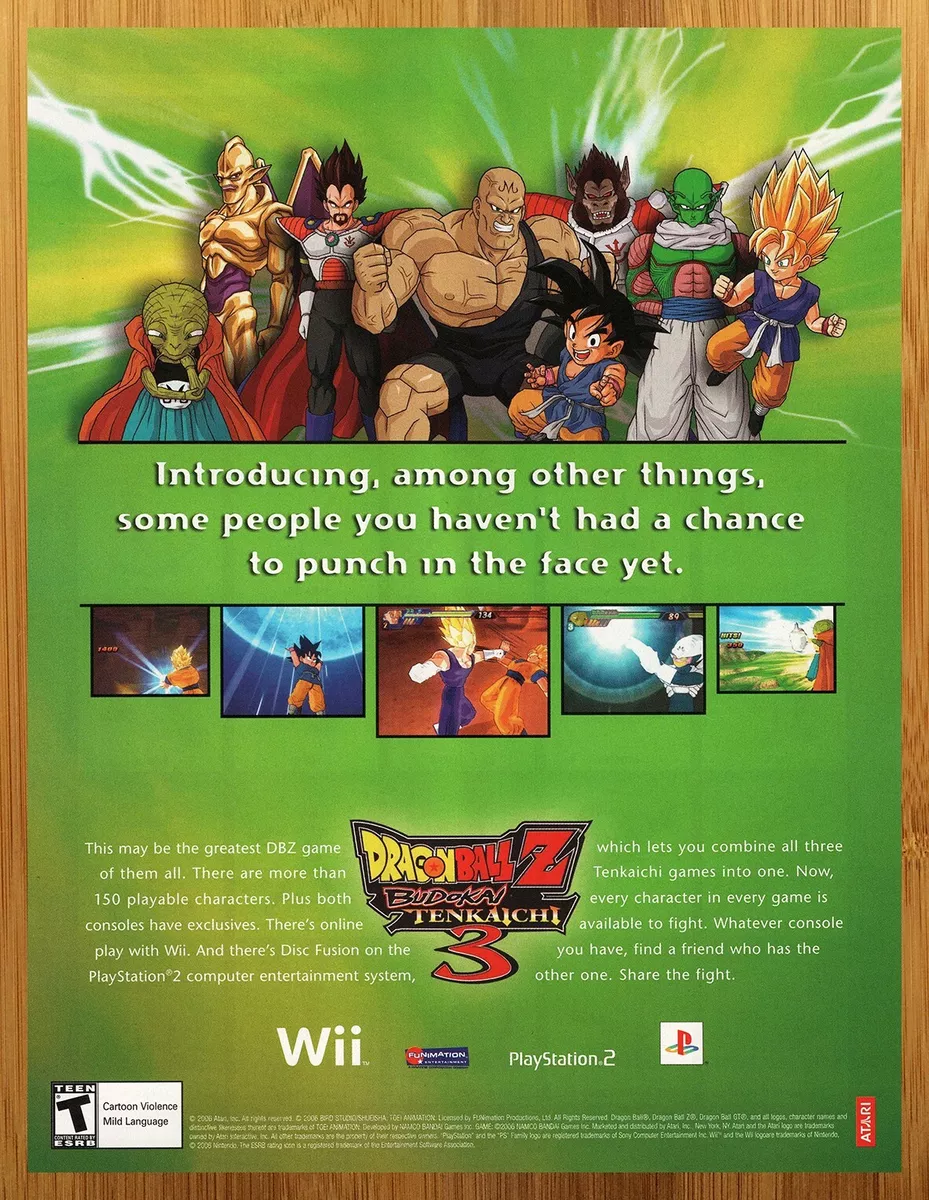 Dragon Ball Z Budokai Tenkaichi 3 Print Ad Game Poster Art PROMO Original  PS2