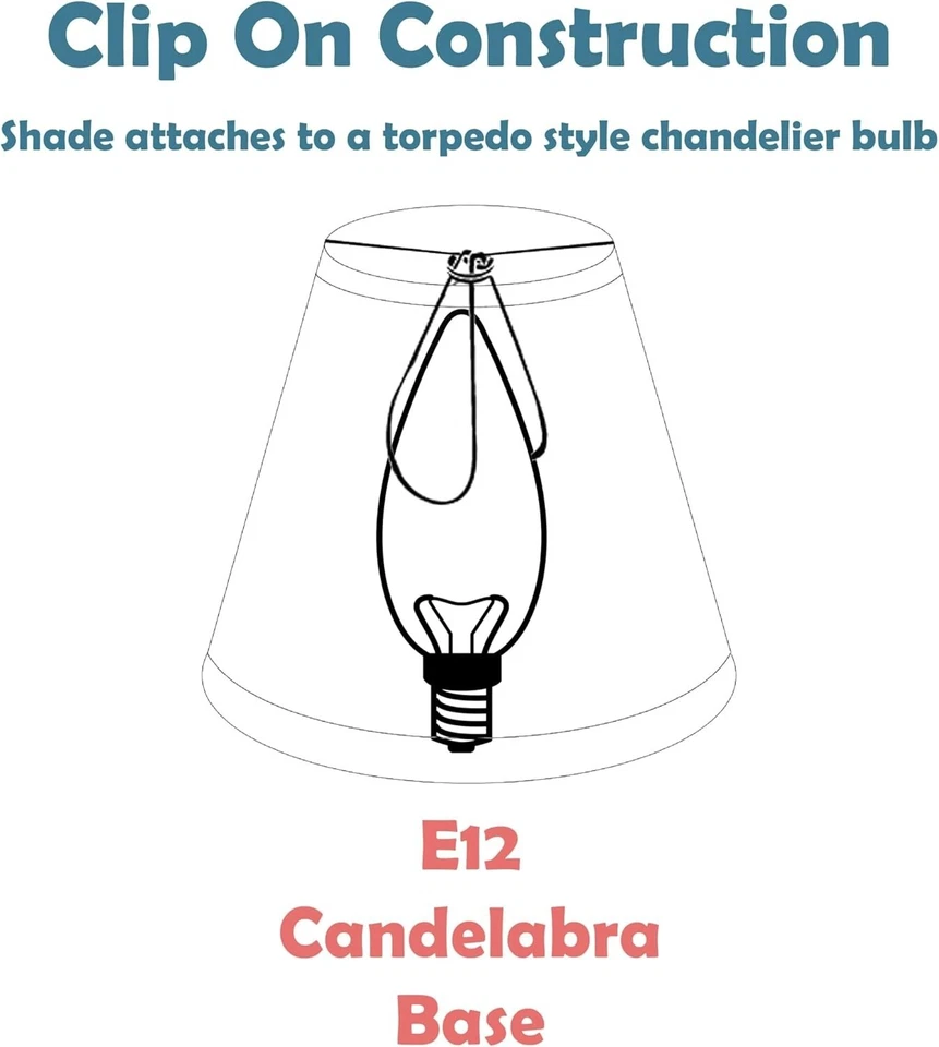 Aspen Creative Bell Clip-On Chandelier Lamp Shade, Black, 2 1/2" Top x 4" Bottom - Image 3 of 4