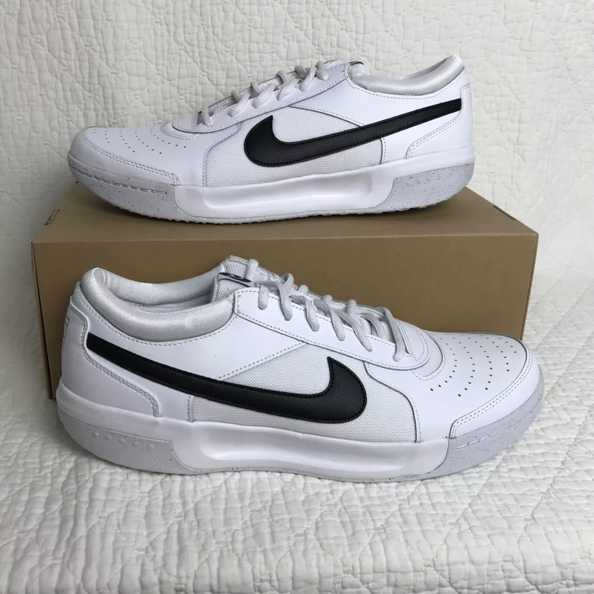 Nike Zoom Court Lite 3 Tennis Shoes Men's SZ 13 White/Black NWOB | eBay