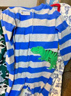 M1 CARTER'S 5T Striped DINOSAUR Fleece Blanket Sleeper Footed Pajamas — photo 1