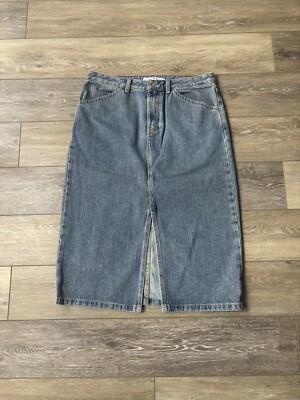 Tommy Hilfiger Jean Skirt Sz 8 Locker Loop Slim Preppy Denim Y2K Teacher 90s