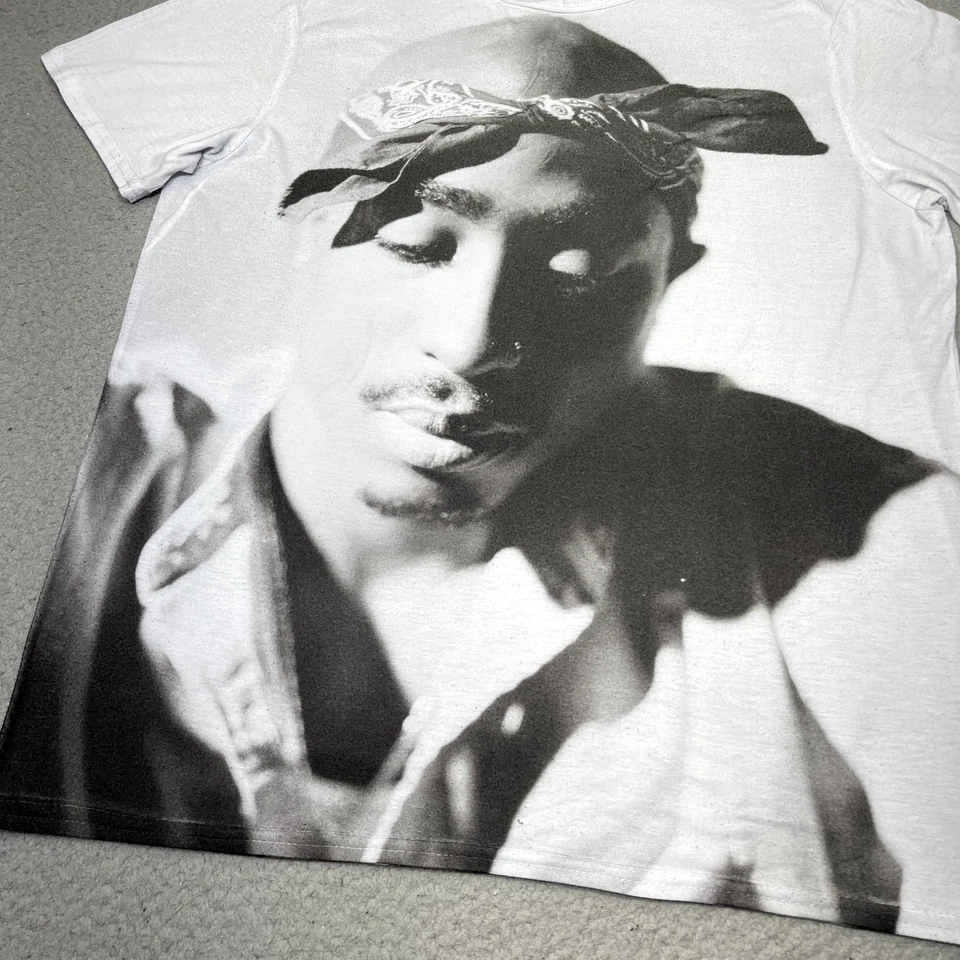 Рубашка мужская Tupac Shakur большая черная с коротким рукавом 2 упаковки сок хип-хоп музыка рэп США - Изображение 2 из 4