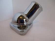 Sbc Bbc Chevy 45deg Chrome Thermostat Housing With Gasket 283-327-350 454 4788