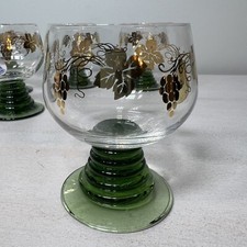 Schott Zwiesel Cordial Glass Gold Trim Beehive Stem Short Mini Vintage Set of 5