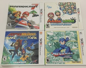 4 Case Lot Nintendo Ds 3ds Megaman Mario Kart 7 Luigi Rpg Maker Inserts No Games Ebay