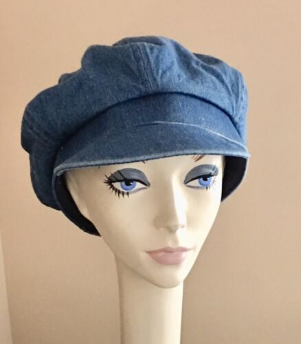 NWoT Cotton DENIM Newsboy Cap BLUE Unisex Hat APPLE Cap | eBay