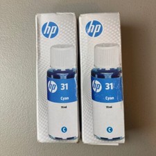 2 HP 31 70ml Cyan Standard Yield Ink Cartridge Refill 1VU26AE, Exp. 11/2022