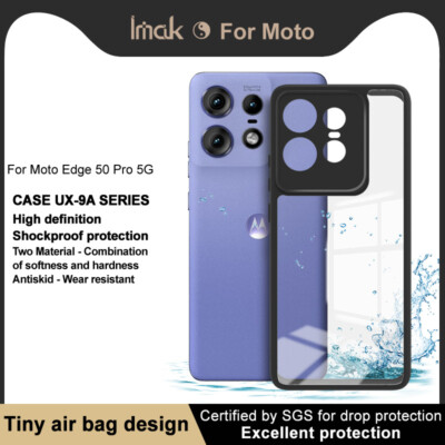 IMAK For Motorola Edge 50 Pro, Shockproof Soft Frame PC Bottom Plate Case Cover