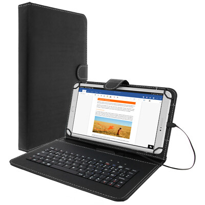 Housse Folio avec Clavier AZERTY Tablette 10'' - Noir - Connecteur Micro-USB