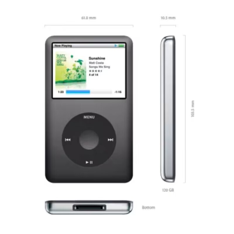 Apple iPod classic 160GB ブラック　第6.5世代 Apple iPod classic 6th Generation Black (160 GB) Works Great