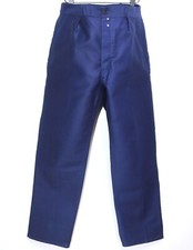 NEW 50/60s Blue Thick Moleskin Work Pants JEANNOT LOU PAYSAN W36 Made in France