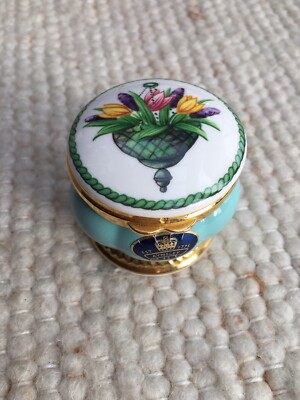 Aynsley Pill Box Schmuck Deckeldose, wie neu 5 Cm Gross Fine Bone china Floral