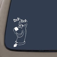 Scooby Doo Ruh Roh Vinyl Decal  White Vinyl  5.5-Inches By 2.4-Inches  Car