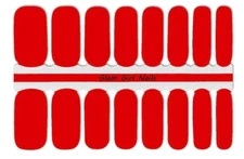 Cherry Red Solid Color Nail Polish Strips / Nail Wraps / Nail Stickers