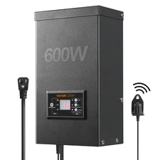 VEVOR 600W Low Voltage Landscape Transformer with Timer and Photocell Sensor