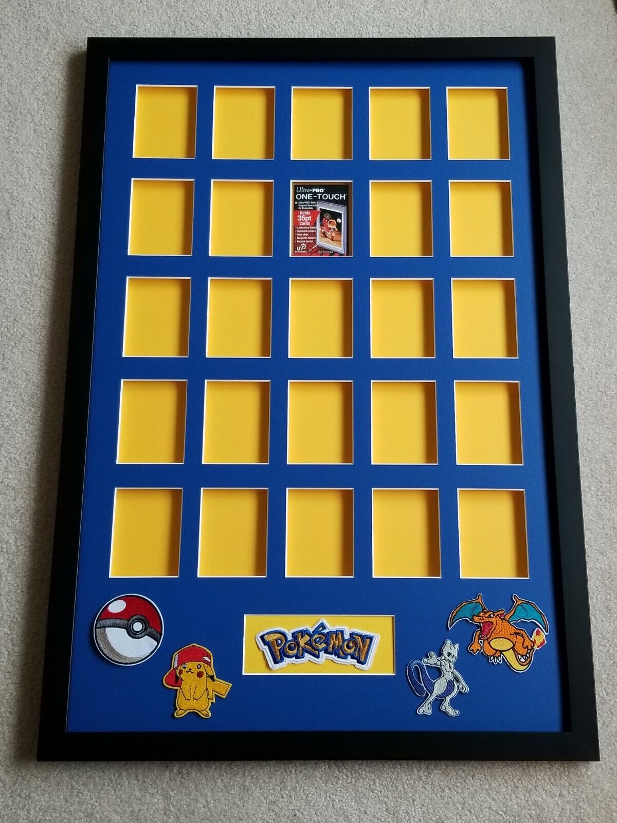 25 CARD POKEMON CARD DISPLAY. CAN BE CUSTOMIZED TO FIT ANY SIZE CASE!  QUALITY!!